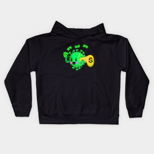 cute and funny virus corona cartoon character 3d Kids Hoodie